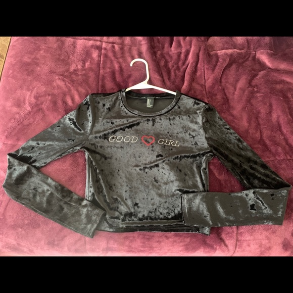 Forever 21 Tops - Good Girl Long Sleeve Crop Top